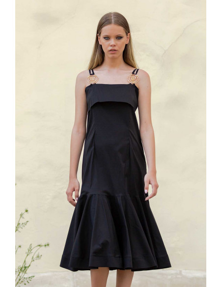 MEDIUM DRESS -  WITH GOLD CIRCLE STRAPS
