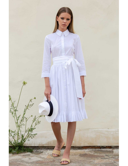 MEDIUM SHIRT DRESS - SMALL RUFFLE DETAIL