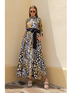 LONG ANIMAL PRINT SHIRT DRESS 2