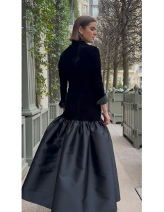 VELVET DRESS -  WITH  MIKADO BELL SKIRTS 2
