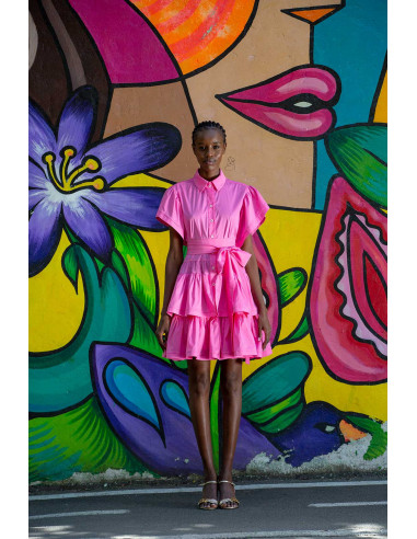 MINI SHIRT DRESS- 2 RUFFLE SKIRT