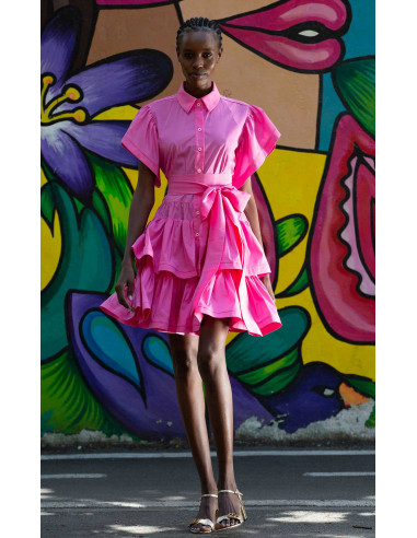 MINI SHIRT DRESS- 2 RUFFLE SKIRT