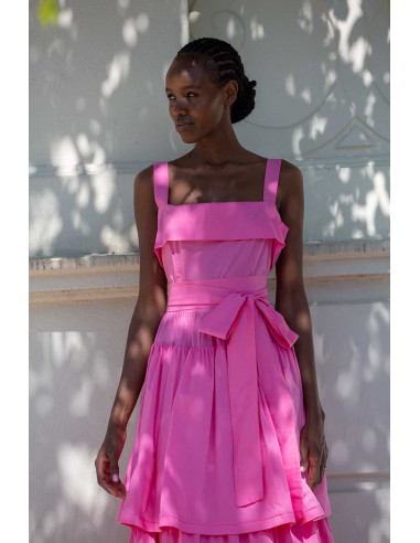 LONG DRESS WITH RUFFLE SKIRT