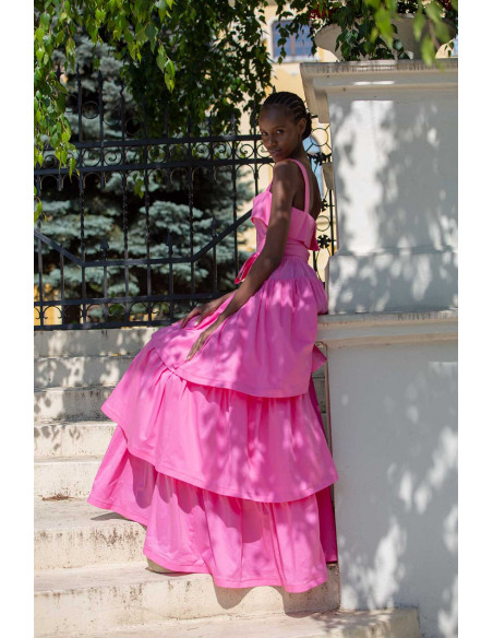 LONG DRESS WITH RUFFLE SKIRT